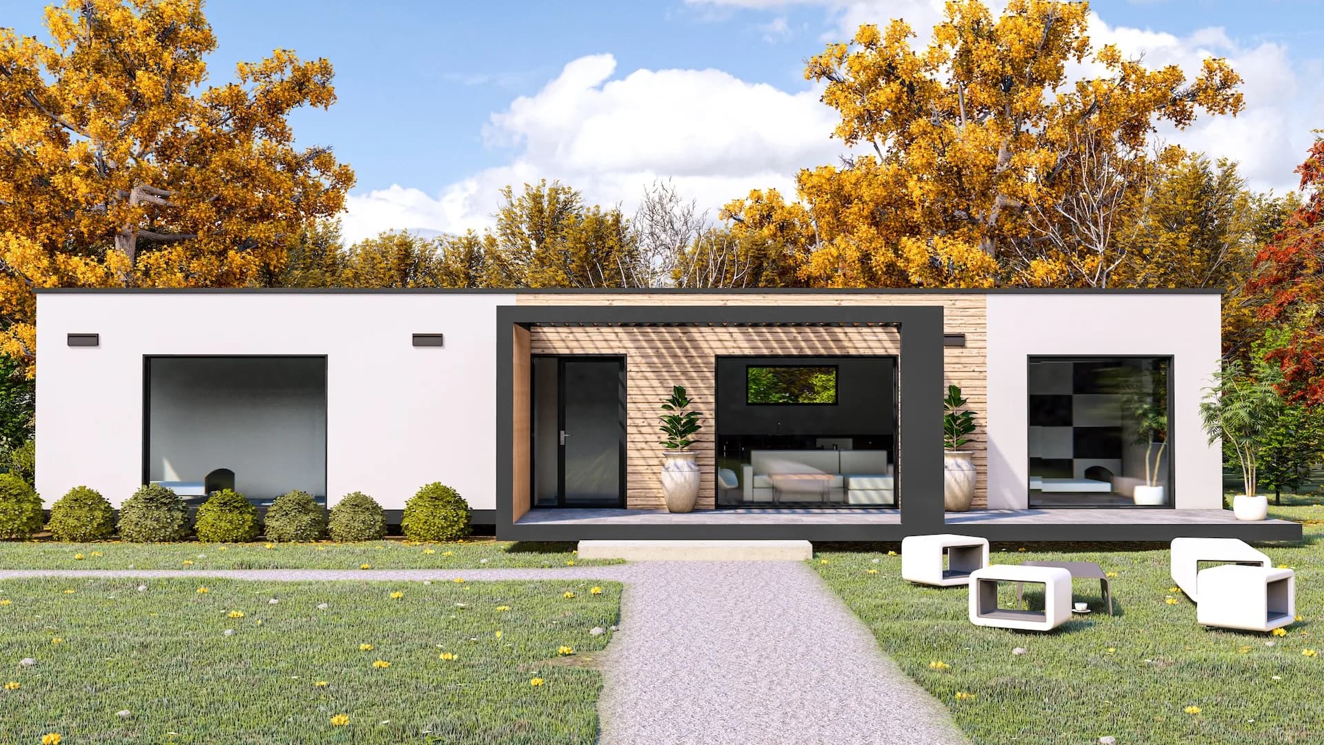 Turnkey modular house in Europe — Zen Trio three-bedroom residential modular house